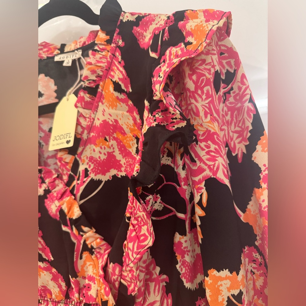 Jodifl  Floral Maxi Dress in Pink and Black - Picture 7 of 8